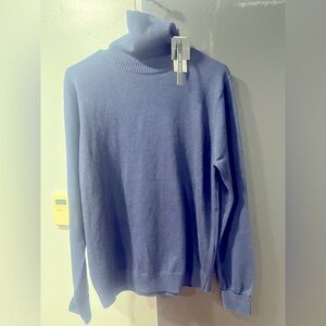 Men's Blue Turtleneck Sweater